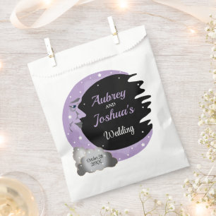Lavendar Over the Moon Wedding Personalised Favour Bag