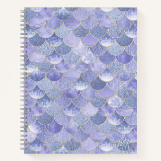 Lavendar Purple Monogram Mermaid Journal Notebook