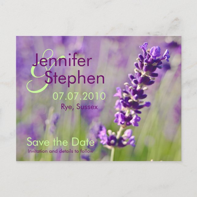 Lavendar • Save the Date Postcard (Front)