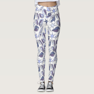 Lavendar Seashells Leggings