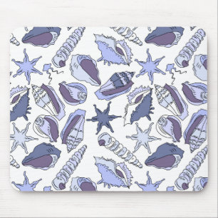 Lavendar Seashells Mouse Pad