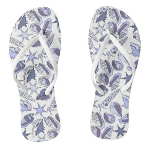 Lavendar Seashells Thongs