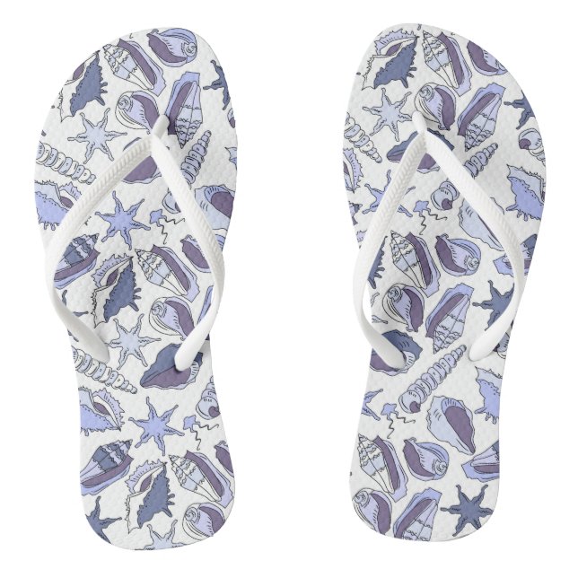Lavendar Seashells Thongs (Footbed)