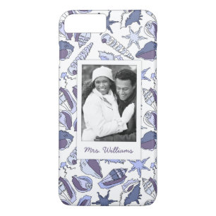 Lavendar Seashells   Your Photo & Name iPhone 8 Plus/7 Plus Case