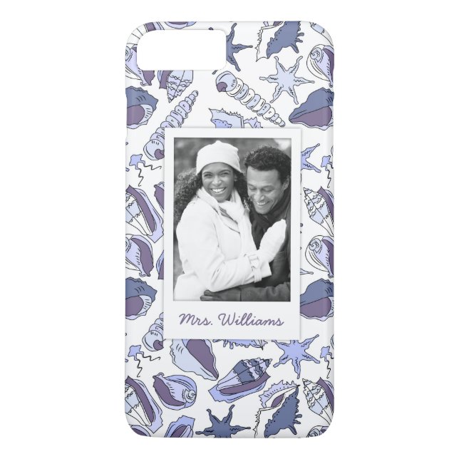 Lavendar Seashells | Your Photo & Name Case-Mate iPhone Case (Back)