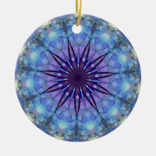 Lavendar Starburst Mandala Round Ornament