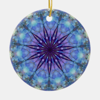 Lavendar Starburst Mandala Round Ornament