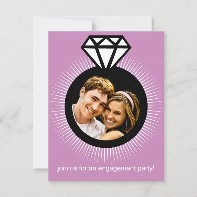 Lavendar The Ring Photo Engagement Party Invitation (Front)