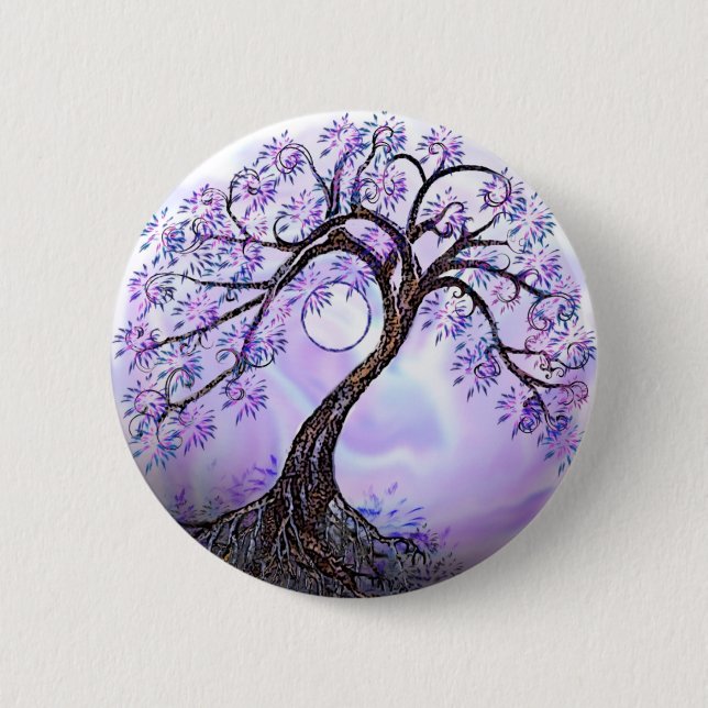Lavendar Tree of Life 6 Cm Round Badge (Front)