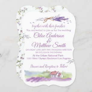 Lavendar Water Colour Wedding Invitation