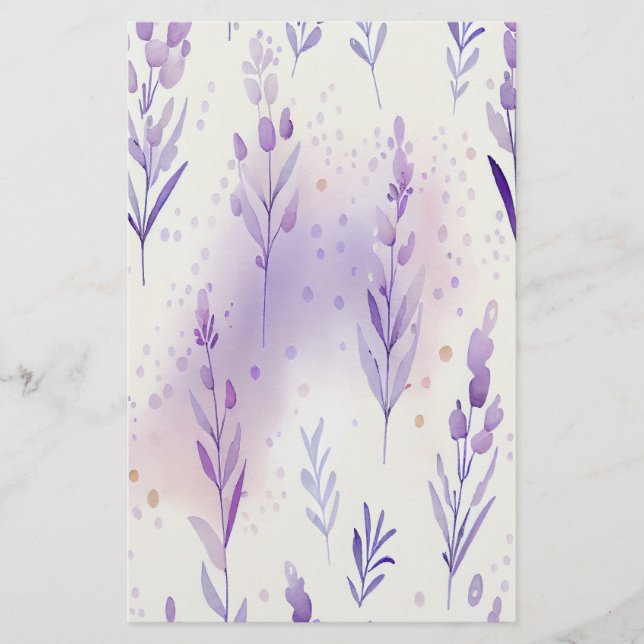 Lavendar Watercolor Soap Wrap Paper Sheet (Front)