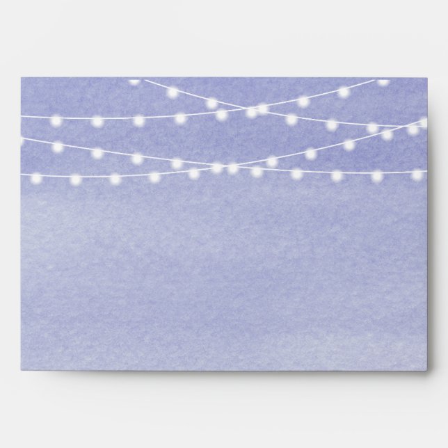 Lavendar Watercolor String Lights Envelope (Front)