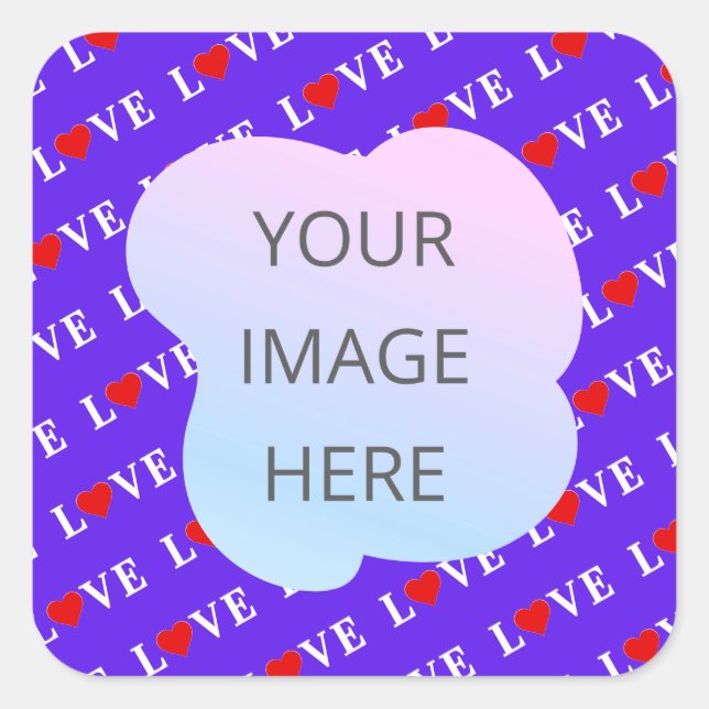 Lavende LOVE Stylish Square Sticker (Front)