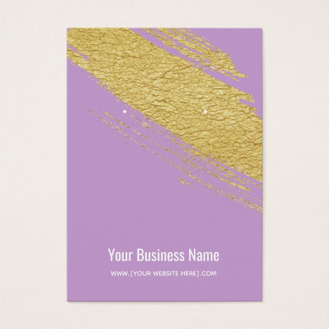 Lavendeer Gold Brush Earring Display Cards (Front)