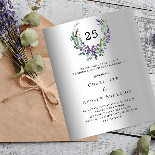 Lavender 25th wedding anniversary invitation