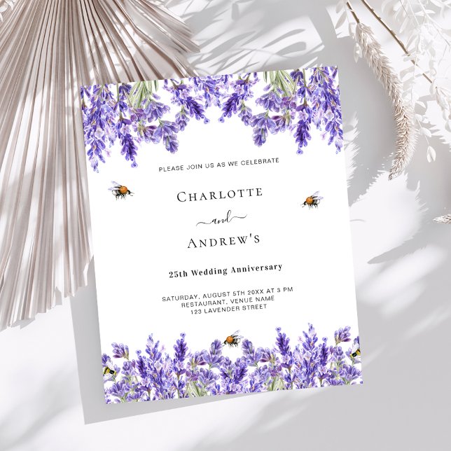 Lavender 25th wedding anniversary invitation (Creator Uploaded)