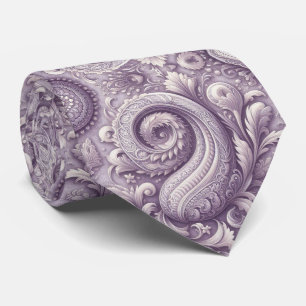 Lavender 3D Paisley Relief Jacquard Neck Tie