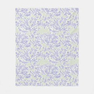 Lavender Agapanthus Flower Sage Green Fleece Blanket