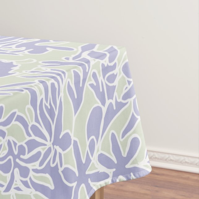 Lavender Agapanthus Flower Sage Green Tablecloth (In Situ)