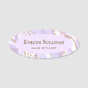 Lavender Agate Name Tag