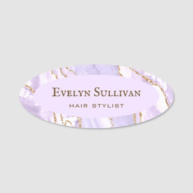 Lavender Agate Name Tag (Front)