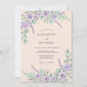 Lavender Airy Pastoral Wedding Invitation