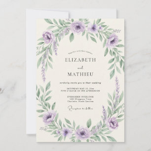 Lavender Airy Romantic Wedding Invitation