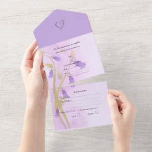 Lavender All in One Wedding Invite