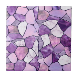 Lavender Amethyst Marble cells abstract Ceramic Tile