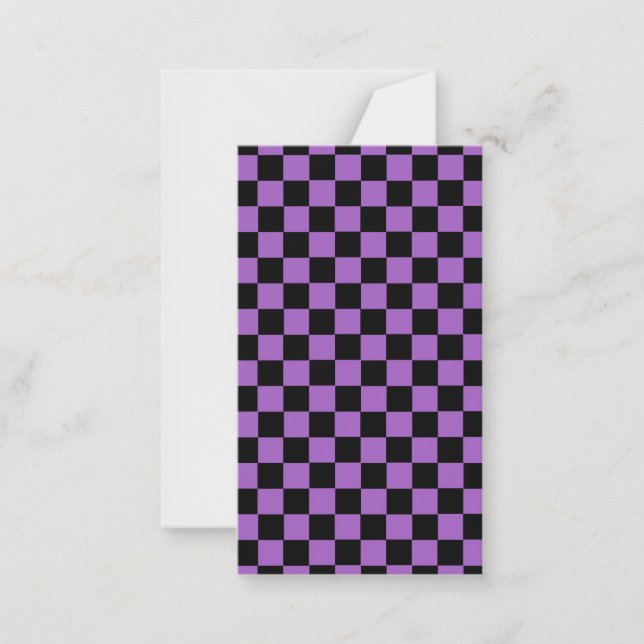 Lavender and Black Chequered Pattern  Card (Front)