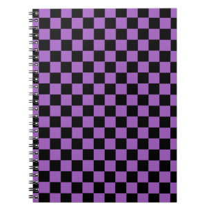 Lavender and Black Chequered Pattern Notebook