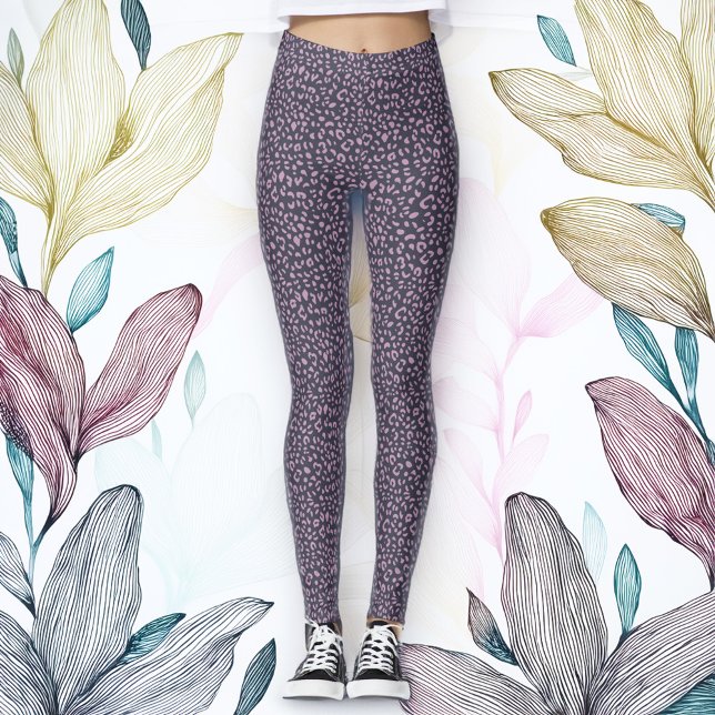 lavender and black leopard print Leggings (Creator Uploaded)