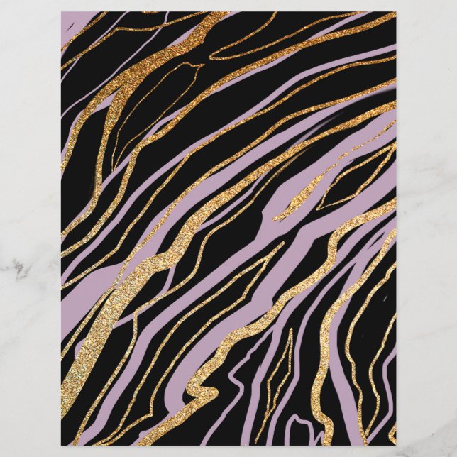 Lavender and Black Marble Scrapbook Paper (Front)