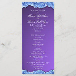 Lavender and Blue Hydrangeas Wedding Program