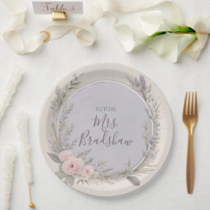 Lavender and Blush Floral Paper Plates