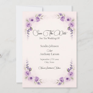 Lavender and Blush Rose Save The Date