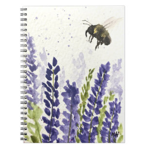 Lavender and bumblebee notebook