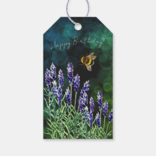 Lavender and Bumblebee painted with watercolors Gift Tags