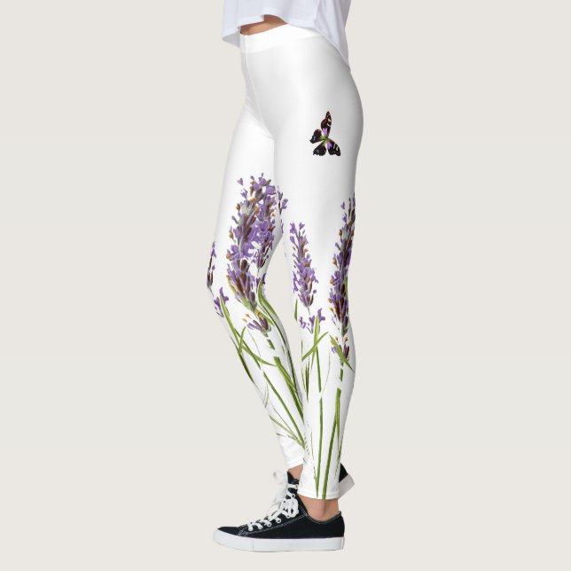 Lavender and butterflies leggings (Left)