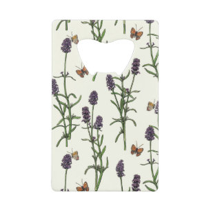 Lavender and butterflies on off white
