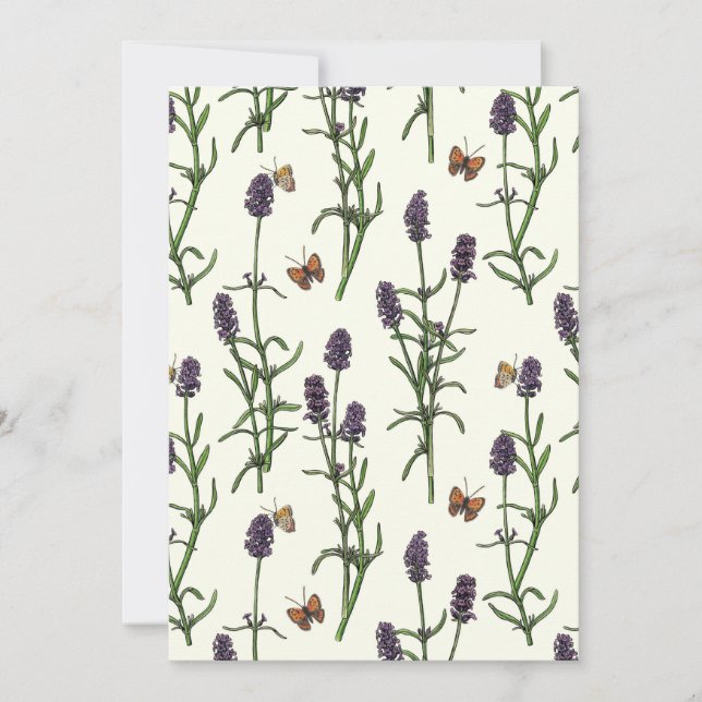 Lavender and butterflies on off white (Front)