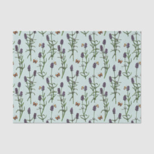 Lavender and butterflies on sea glass tissue paper