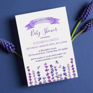 Lavender and Butterfly Baby Shower Invitation