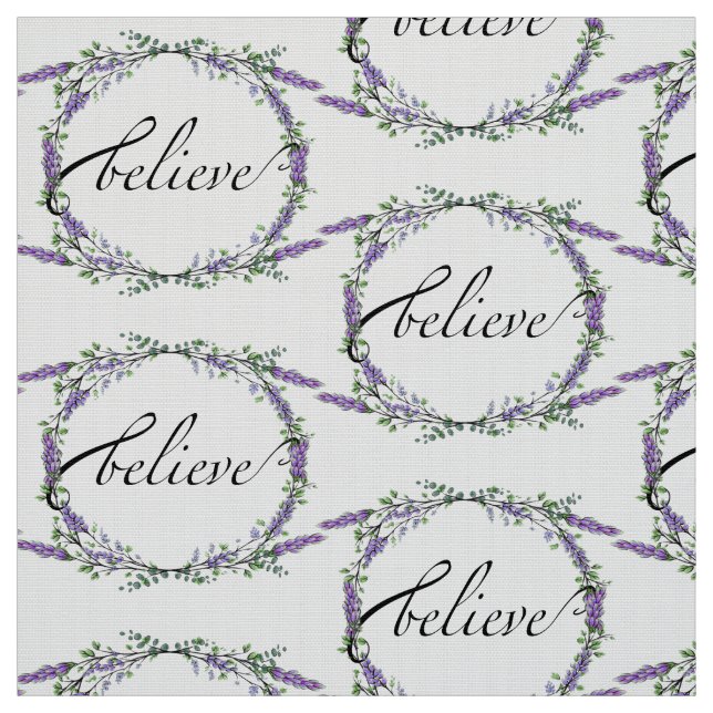 Lavender and Eucalyptus Believe Fabric (Swatch)