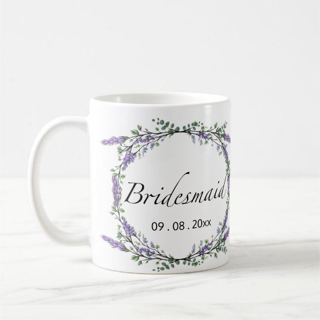 Lavender and Eucalyptus Bridesmaid Coffee Mug (Left)