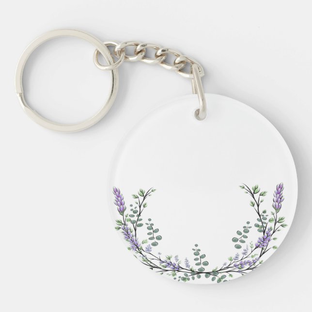 Lavender and Eucalyptus Key Ring (Front)