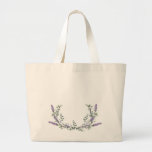 Lavender and Eucalyptus Large Tote Bag<br><div class="desc">An elegant and vintage design featuring eucalyptus and lavender painted in romantic watercolor.</div>