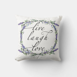 Lavender and Eucalyptus Live Laugh Love Cushion