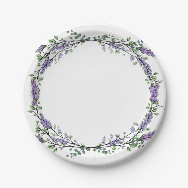 Lavender and Eucalyptus  Paper Plate (Front)