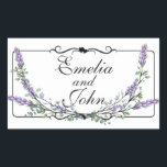 Lavender and Eucalyptus Rectangular Sticker<br><div class="desc">An elegant and vintage design featuring eucalyptus and lavender painted in romantic watercolor.</div>